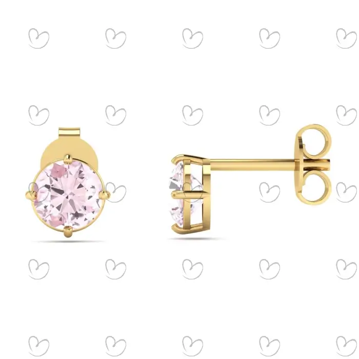 Brinco Solitário com Pedra Natural 5.5mm Ouro 18k