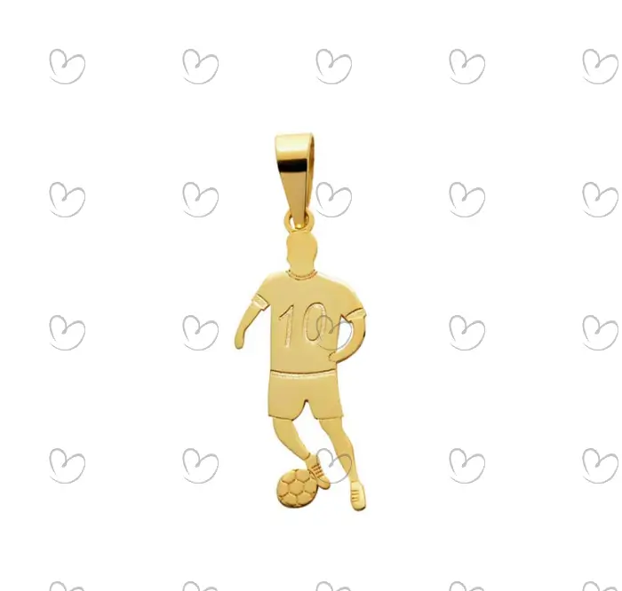Pingente de um jogador de futebol ouro 18k