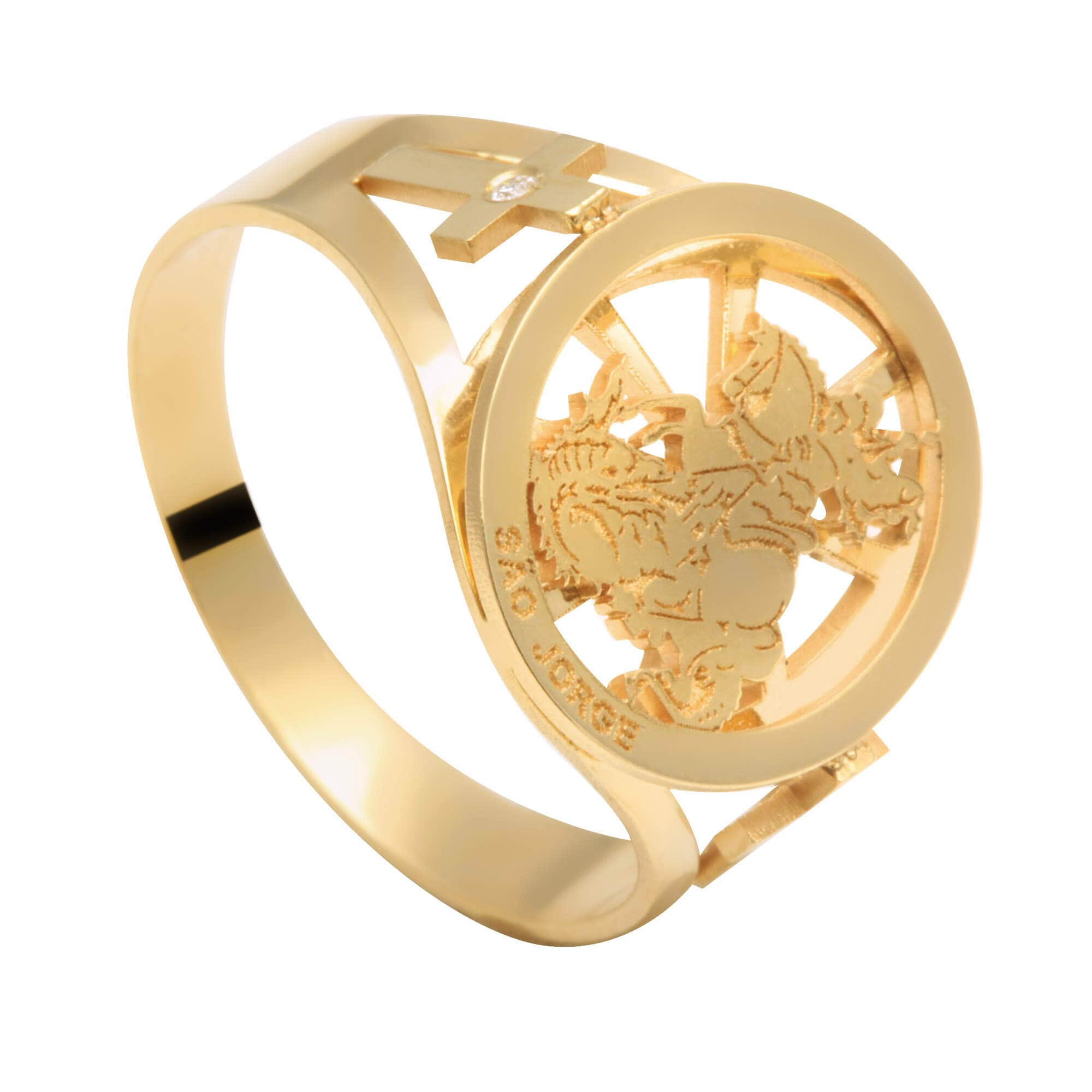 Anel São Jorge Ouro 18k