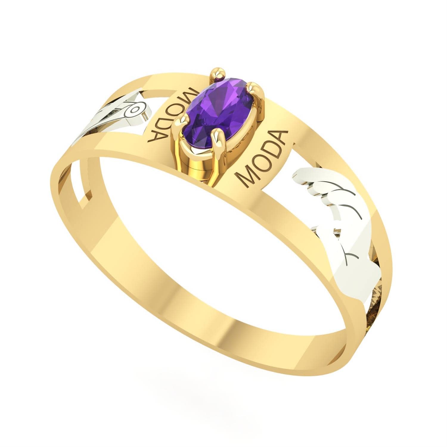 Anel Formatura Moda Oval 3mm x 5mm Ouro 18k