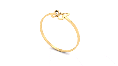 Anel Borboleta Delicada P Ouro 18k