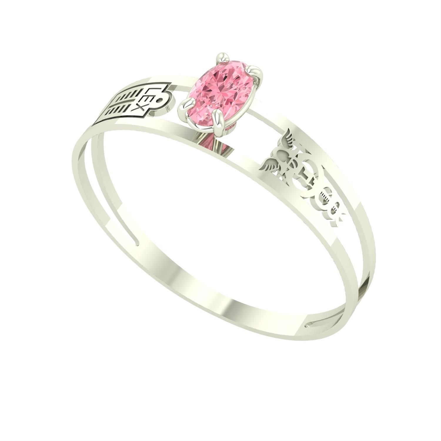 Anel Formatura Aro Duplo Oval Ciências Contábeis Ouro Branco 18k
