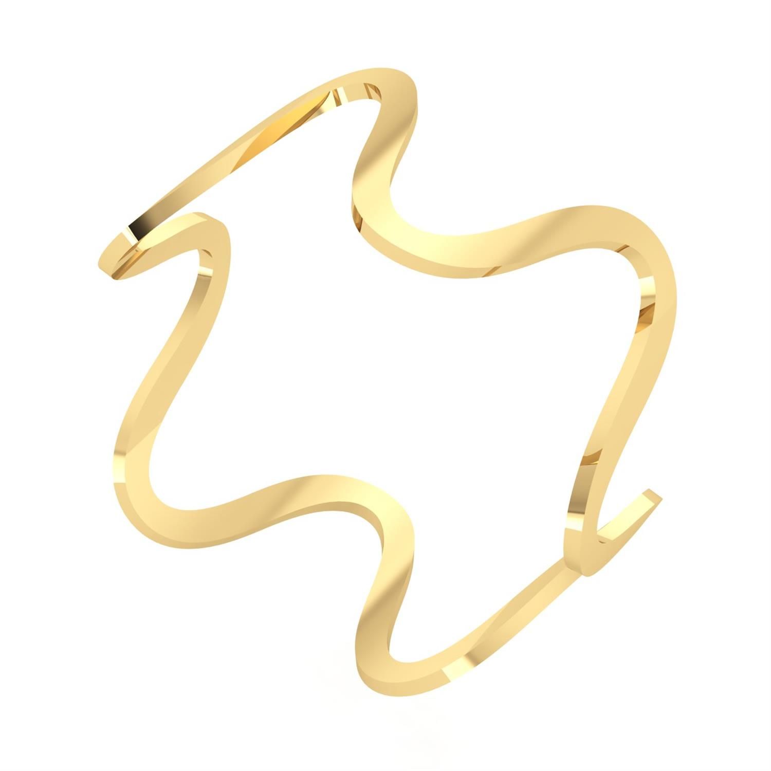 Anel Curvas Liso Ouro 18k