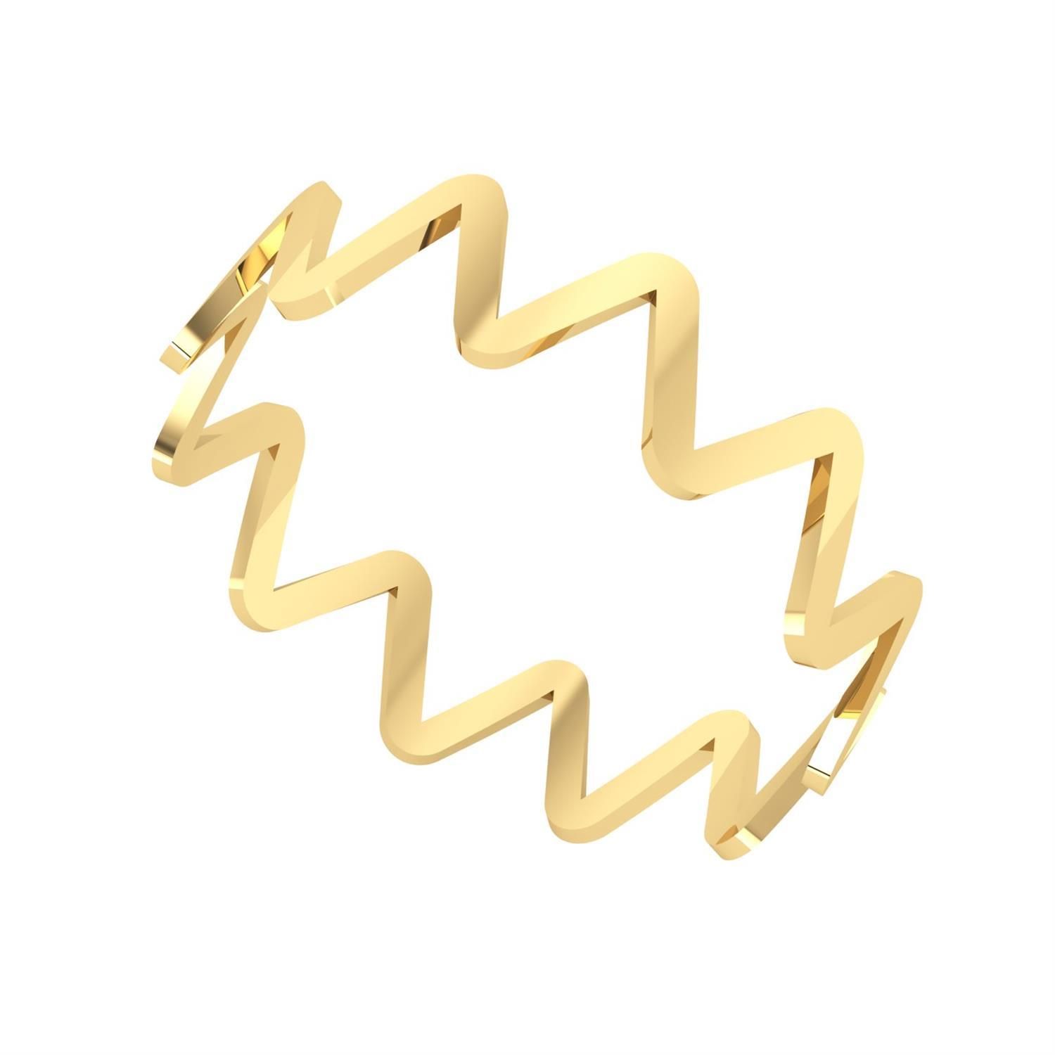 Anel Zig Zag Liso Ouro 18k