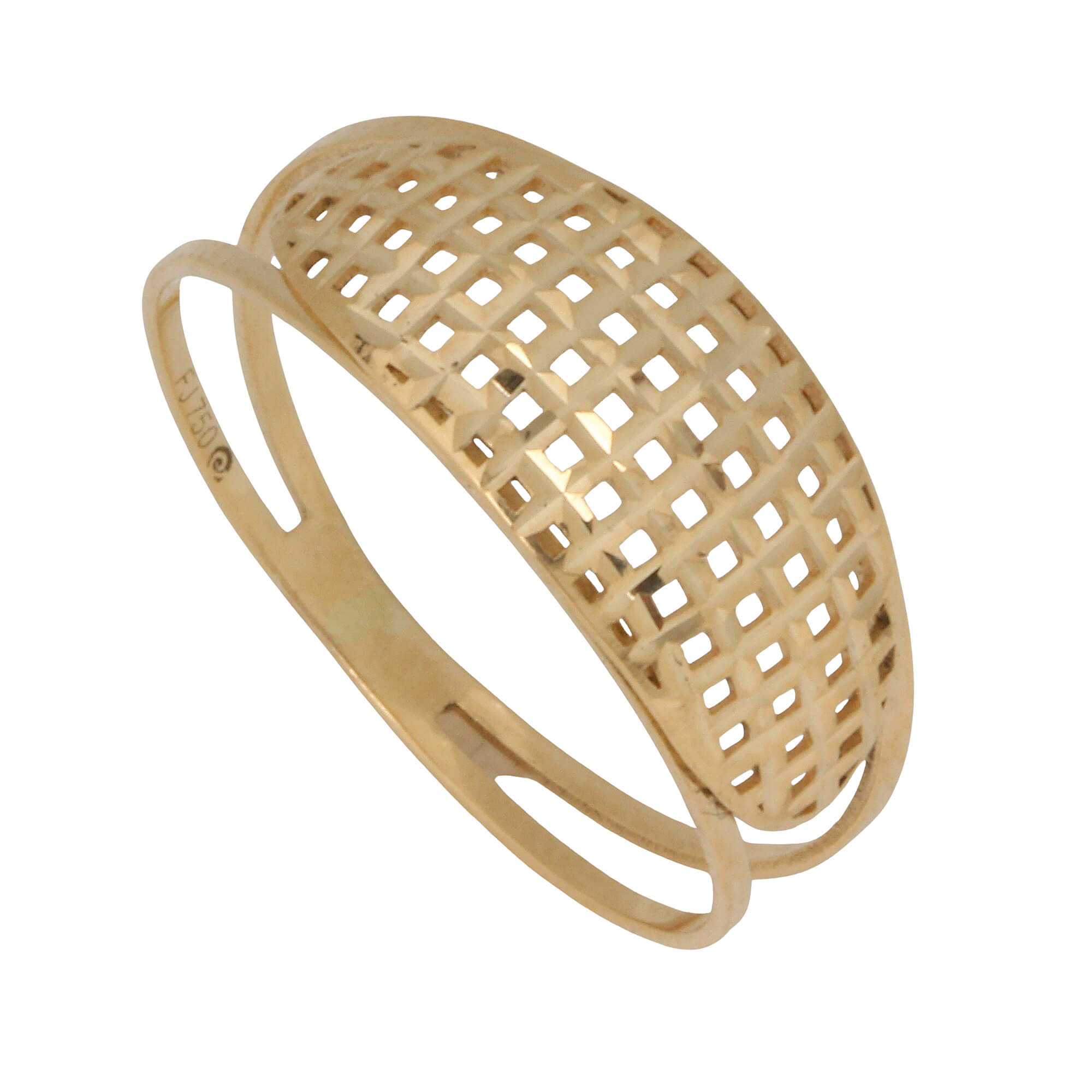 Anel Cabeça P Abaulada Quadrado Ouro 18k 