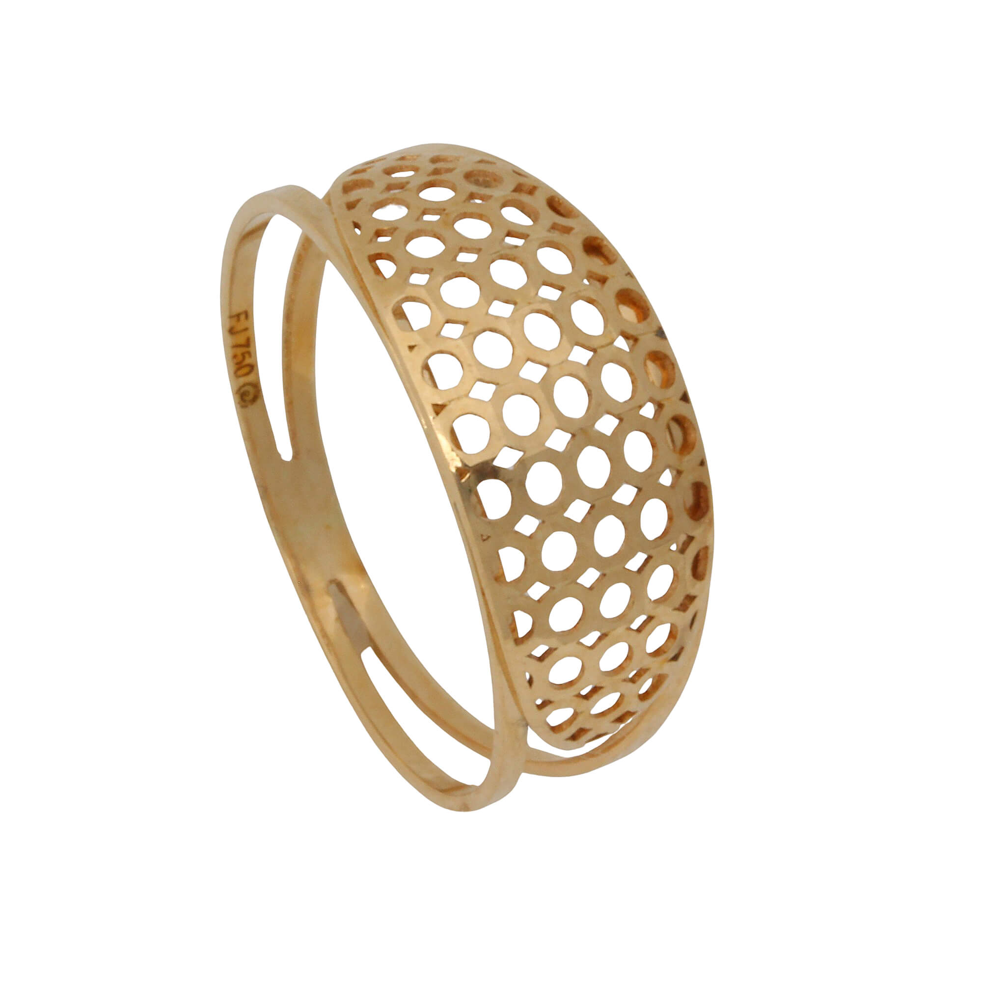 Anel Cabeça P Abaulada Telada Ouro 18k 