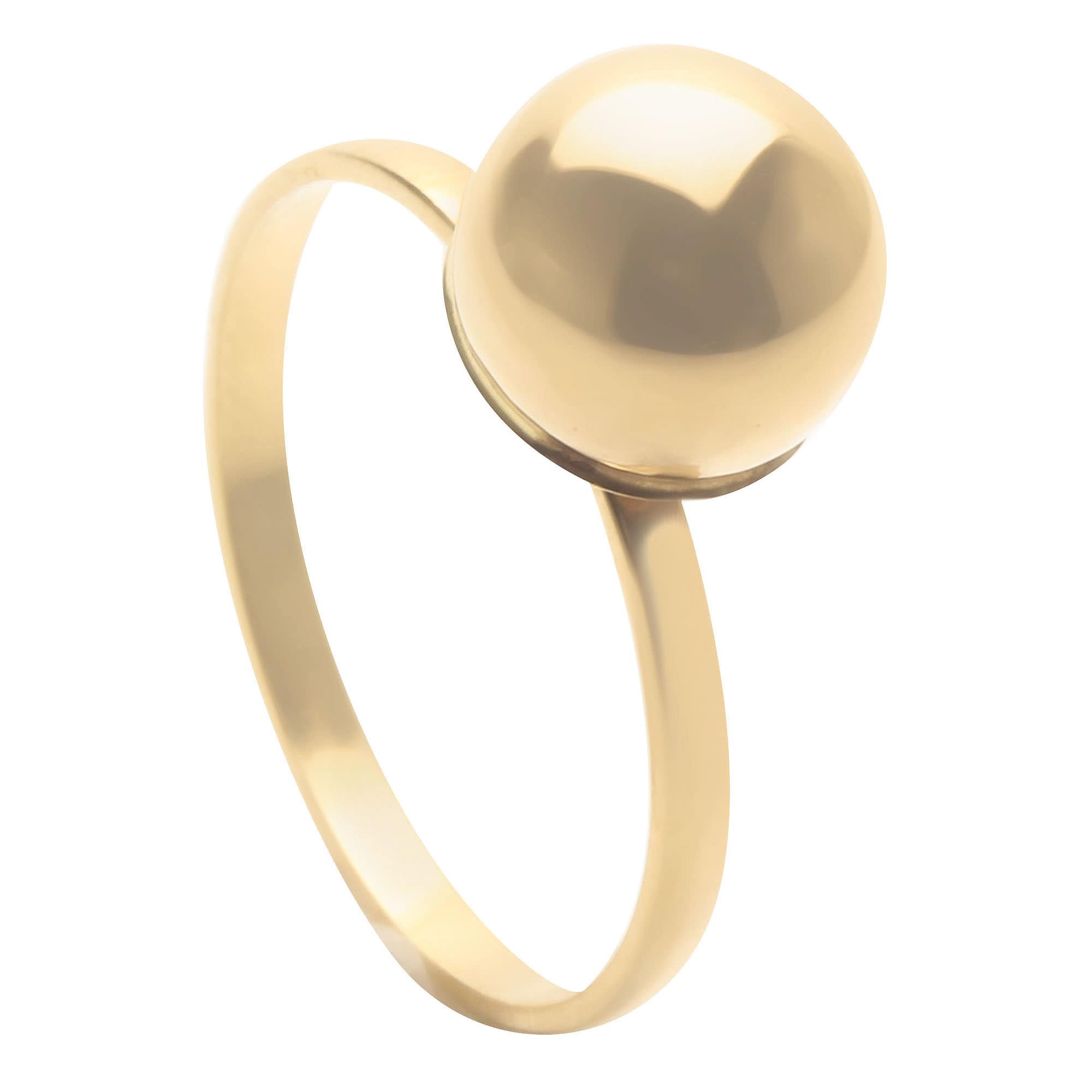 Anel Bola Lisa 9mm Ouro 18k