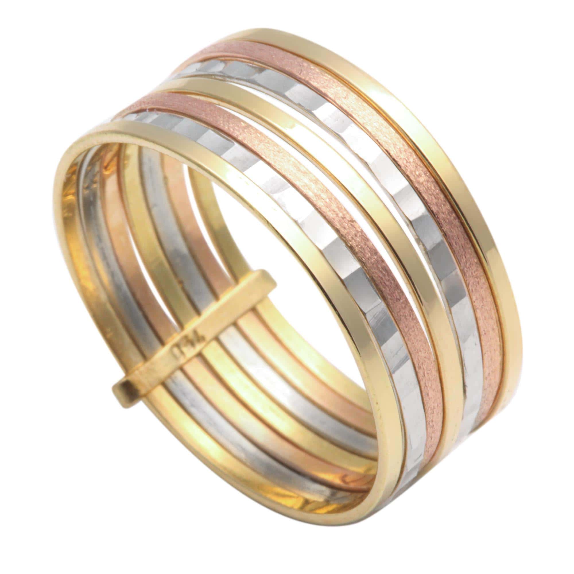 Anel Sete Fios Ouro 18k
