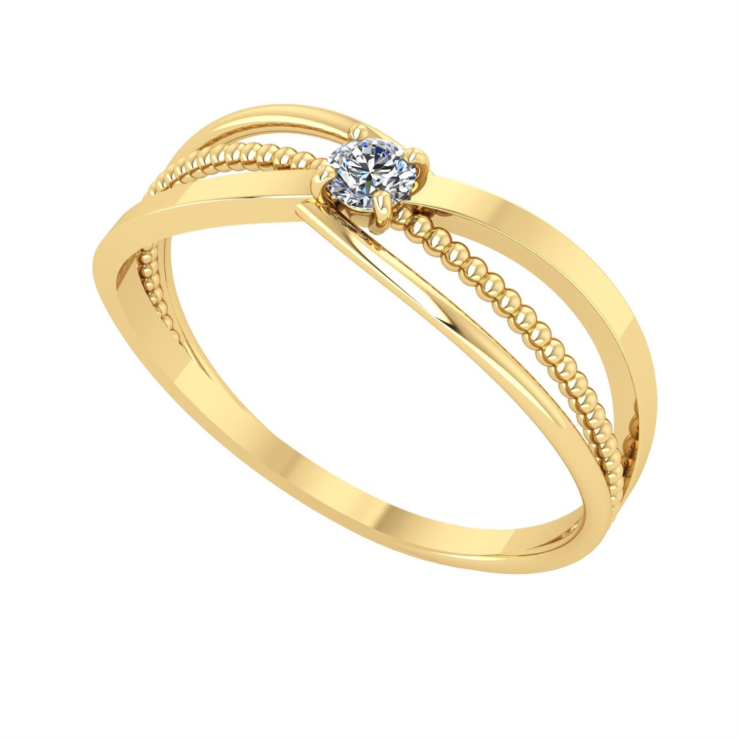 Anel Detalhado Bolinha Com Aro Liso Ouro 18k
