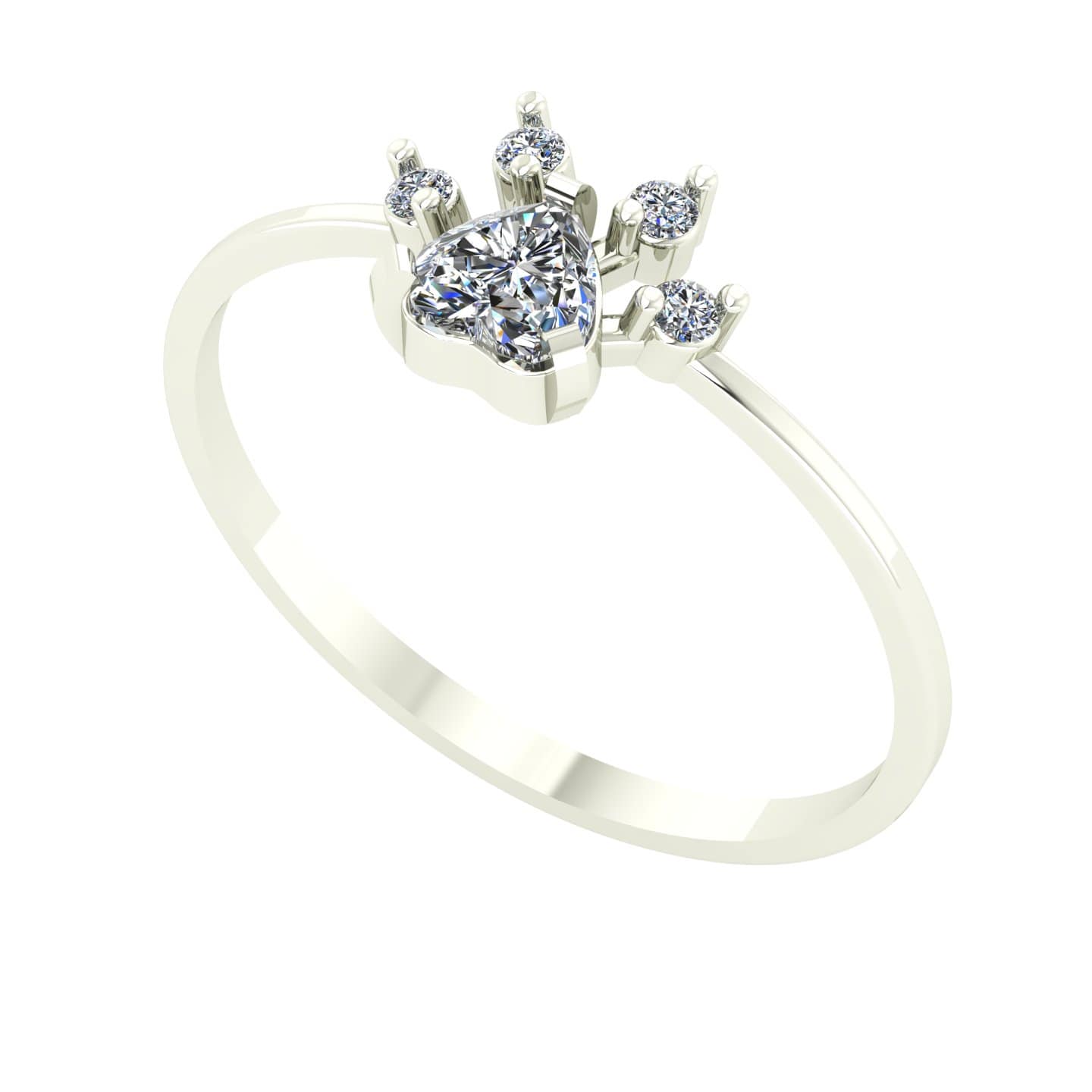 Anel Patinha com Zircônia Ouro Branco 18k