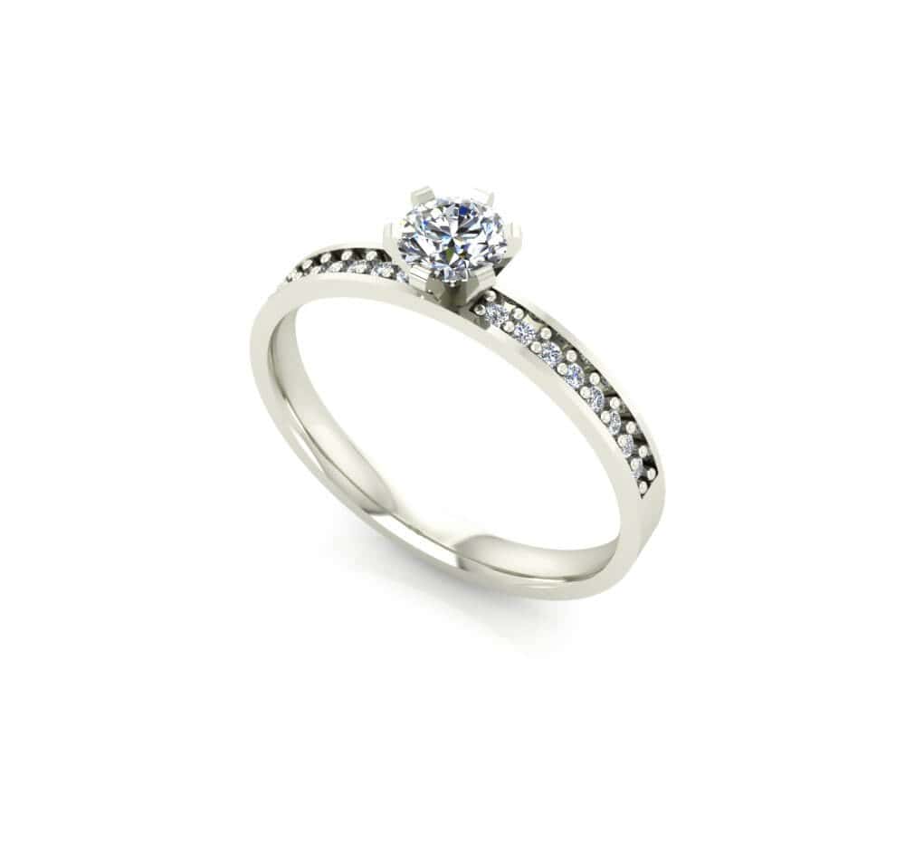 Anel Solitário com Zircônia 4.5mm Ouro Branco 18k