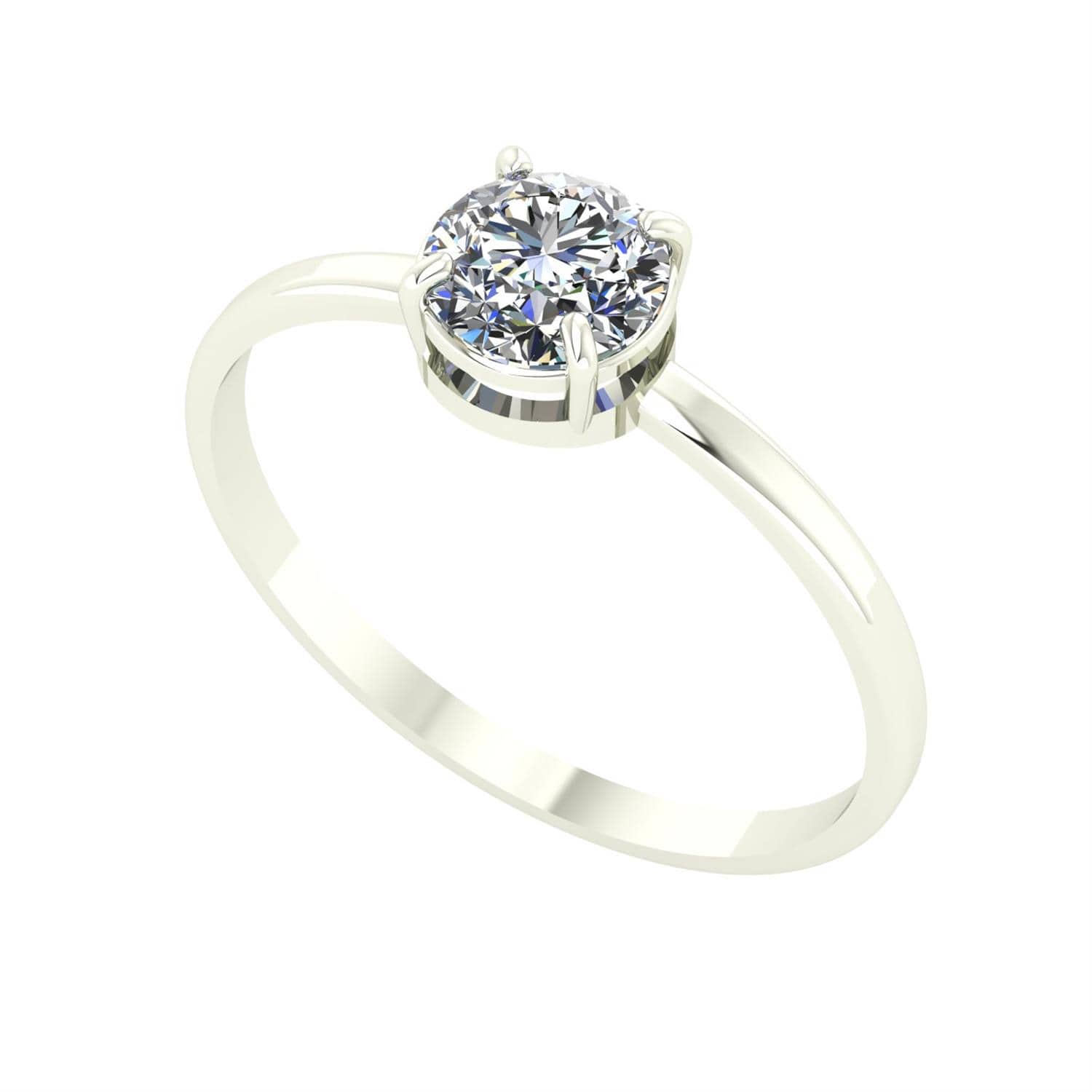 Anel Solitário com Zircônia 5.5mm Ouro Branco 18k