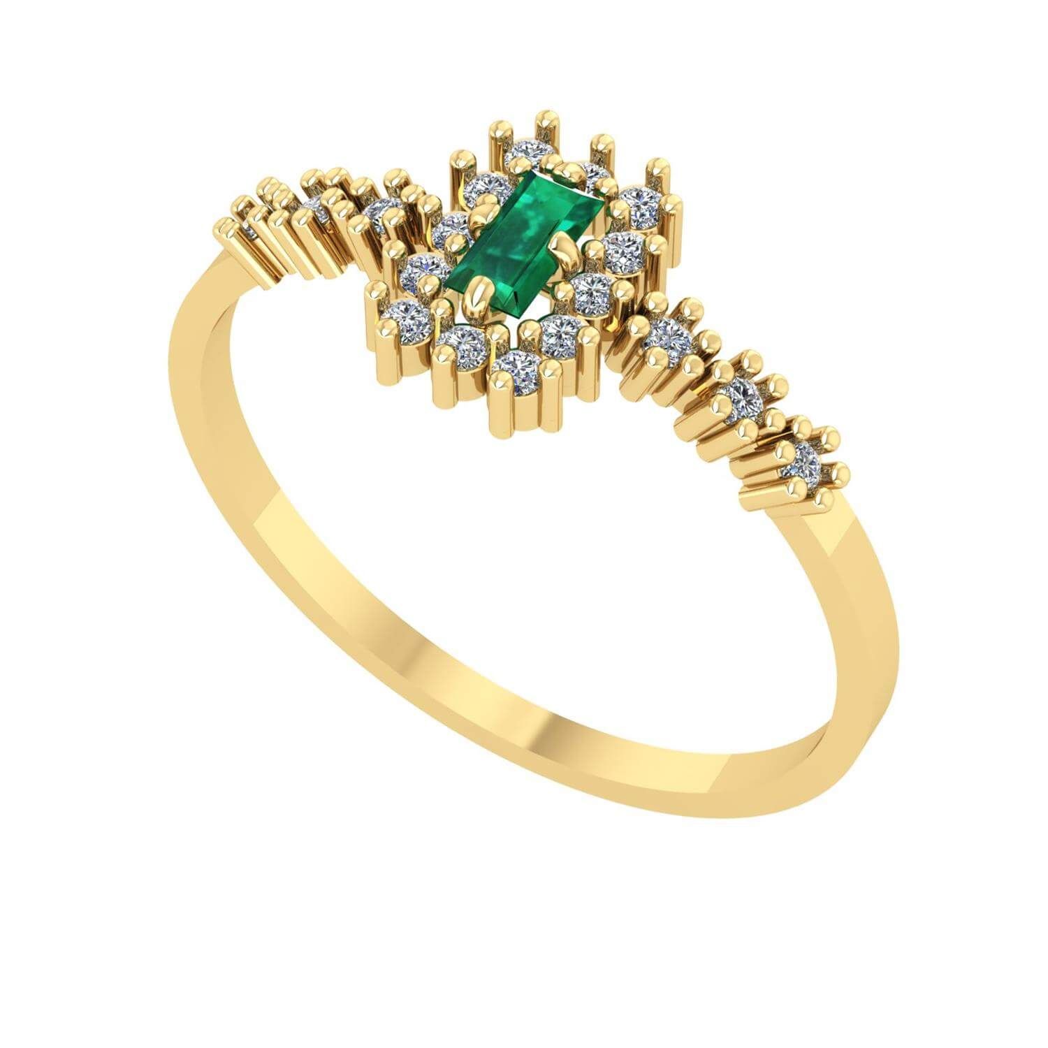 Anel Baguete Formatura Aro com Pedras Fisioterapia Ouro 18k