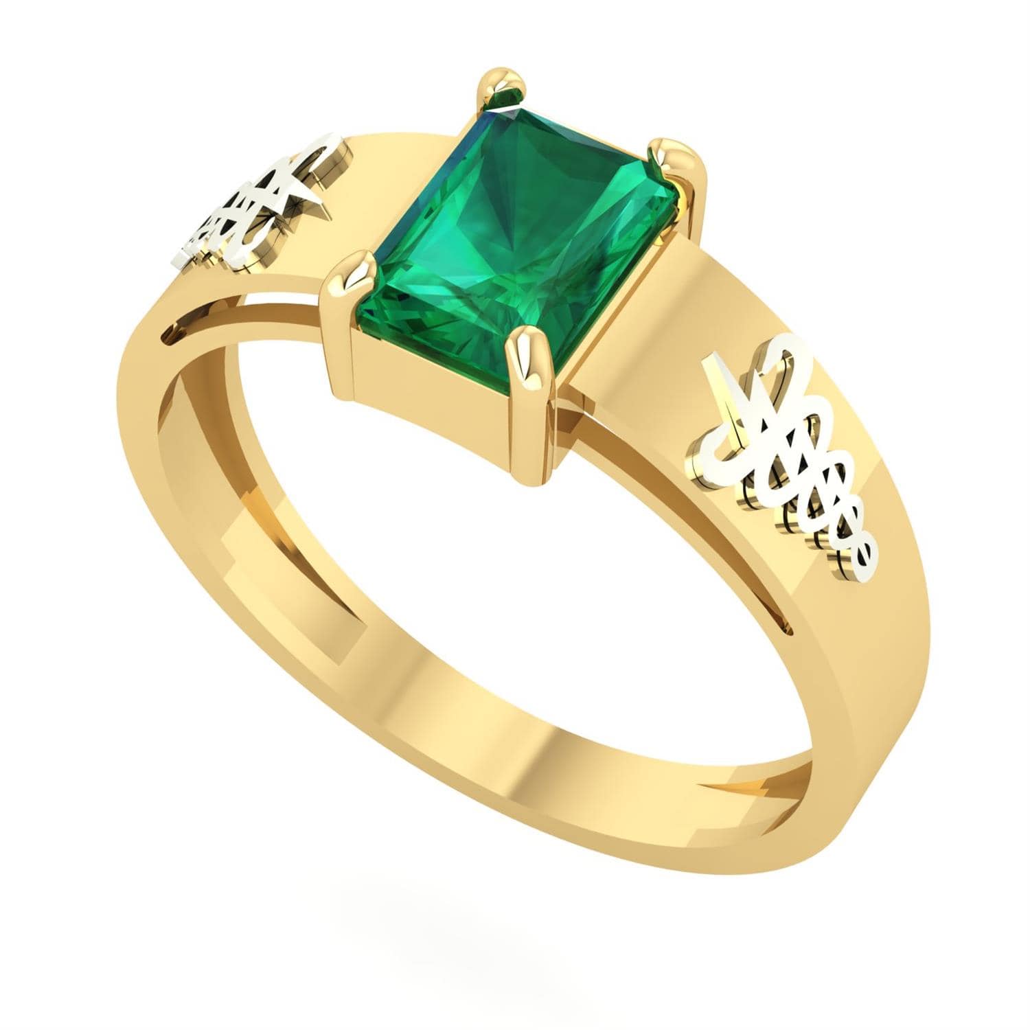Anel Formatura Retangular 5x7mm Fisioterapia Ouro 18k
