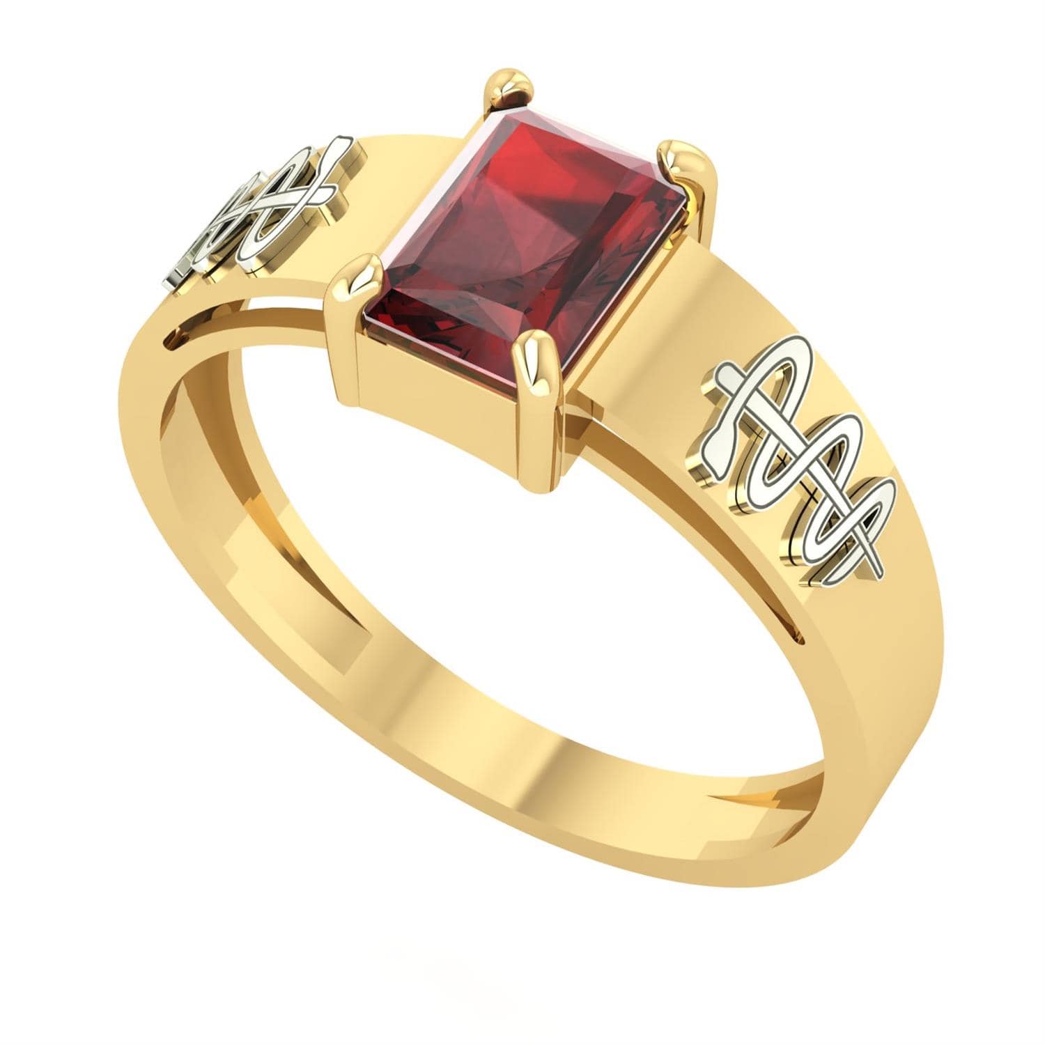 Anel Formatura Retangular 5x7mm Odontologia Ouro 18k