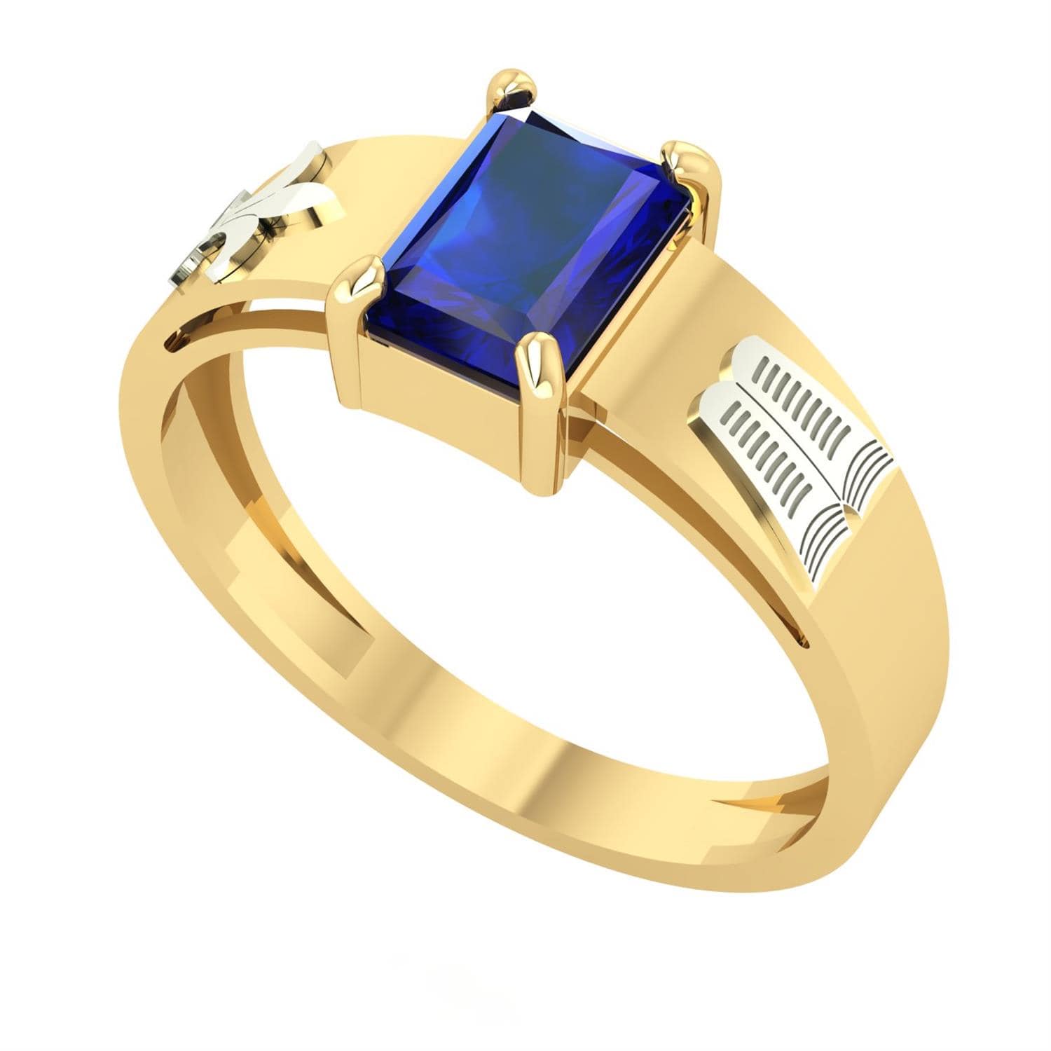 Anel Formatura Retangular 5x7mm Pedagogia Ouro 18k