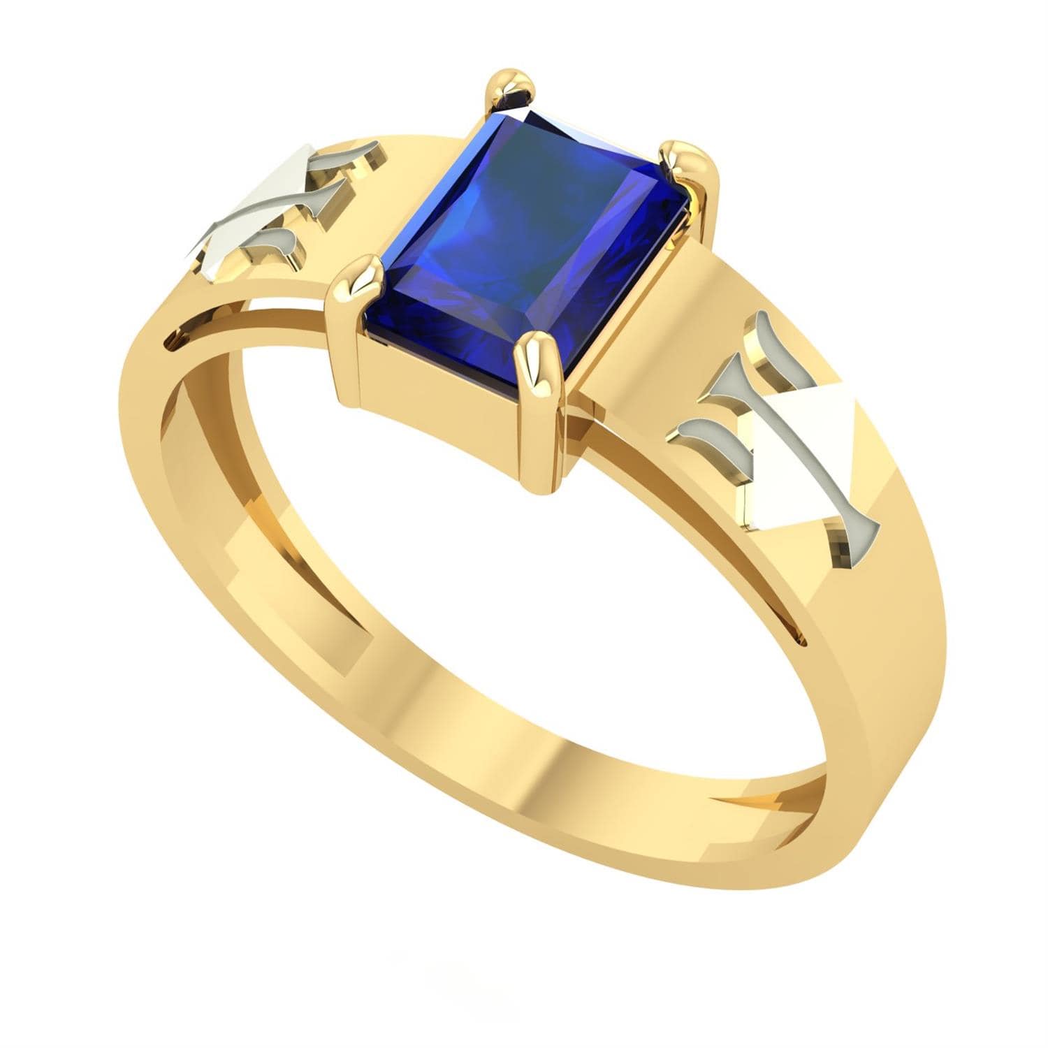 Anel Formatura Retangular 5x7mm Recursos Humanos Ouro 18k