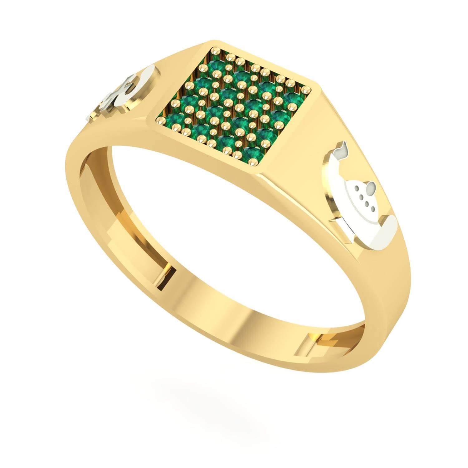 Anel Formatura Masculino Pavê Enfermagem Ouro 18k