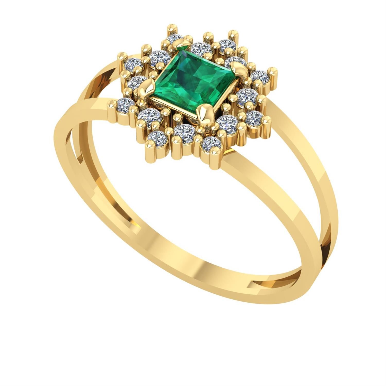 Anel Formatura Flor Quadrado Nutrição Ouro 18k