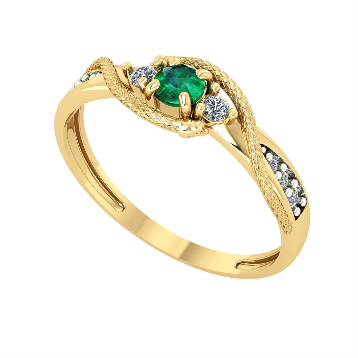 Anel Formatura Cobra Medicina Com Esmeralda e Diamantes Ouro 18k