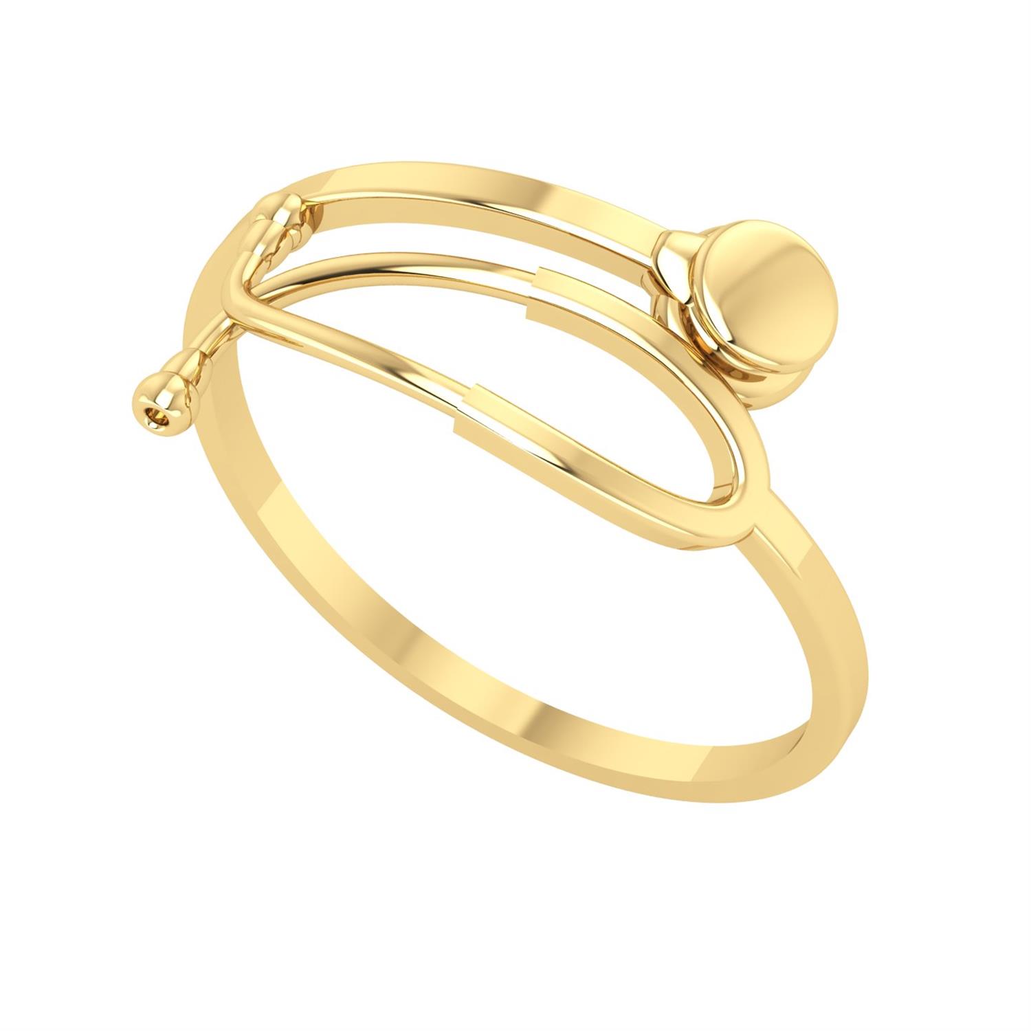  Anel Estetoscópio Detalhado Ouro 18k