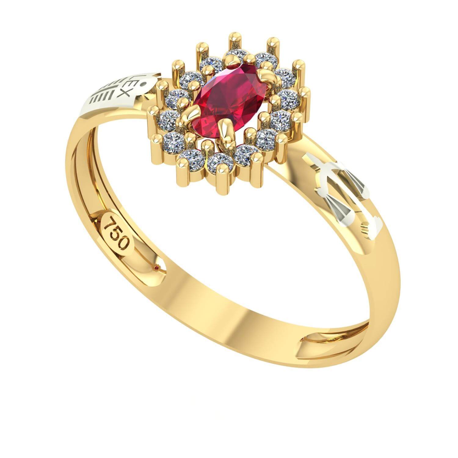 Anel de Formatura Oval Aro Inteiro Direito Ouro 18k