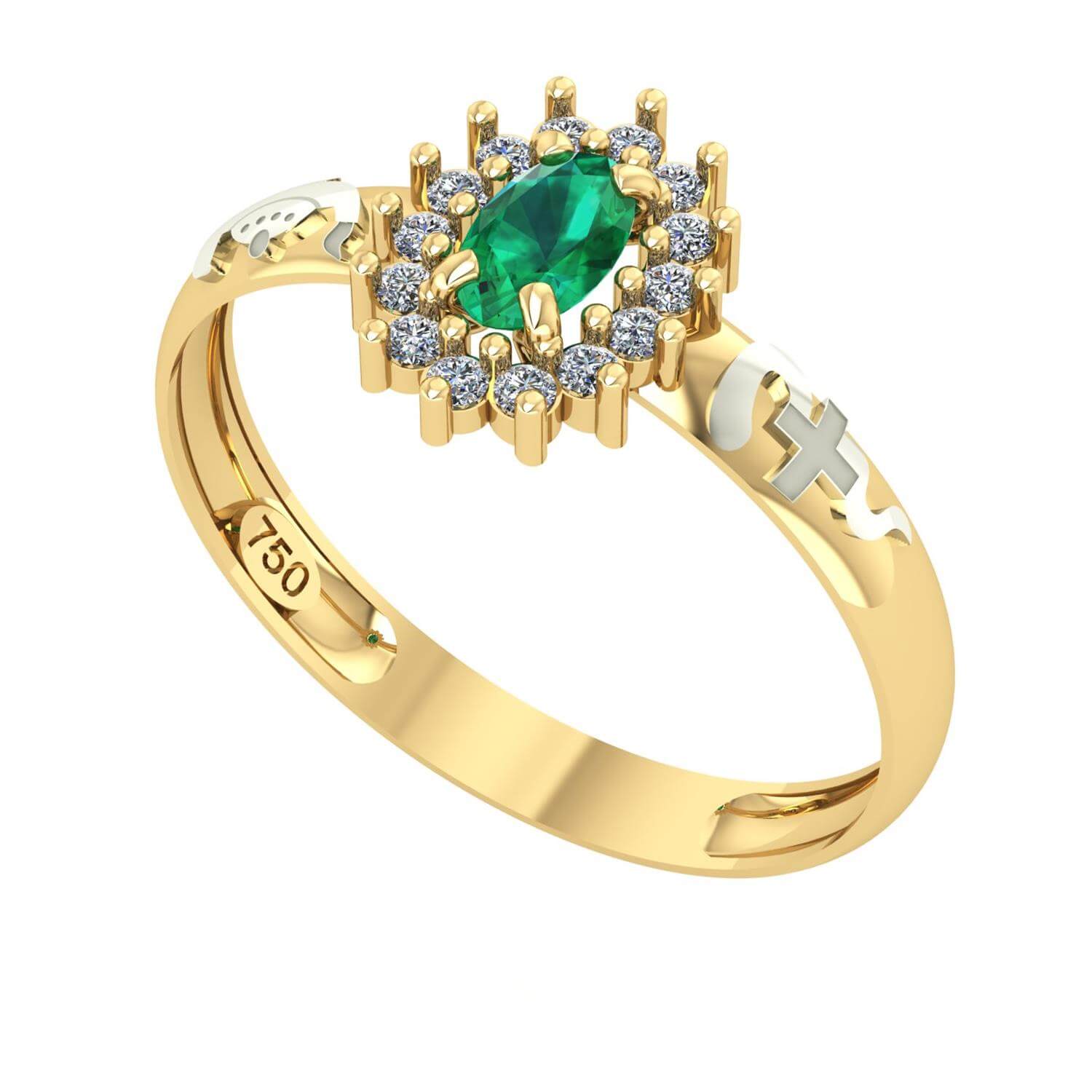 Anel de Formatura Oval Aro Inteiro Enfermagem Ouro 18k