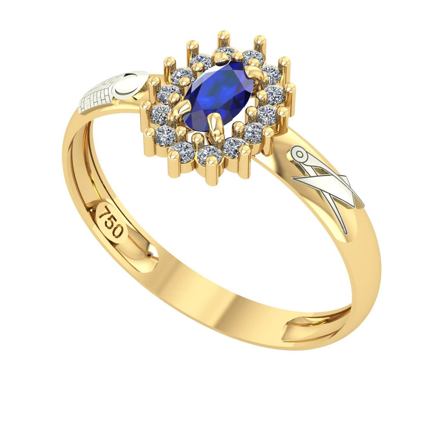 Anel de Formatura Oval Aro Inteiro Engenharia Química Ouro 18k