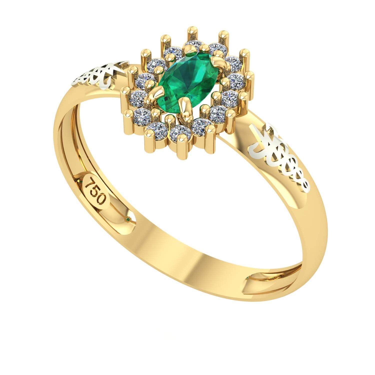 Anel de Formatura Oval Aro Inteiro Fisioterapia Ouro 18k