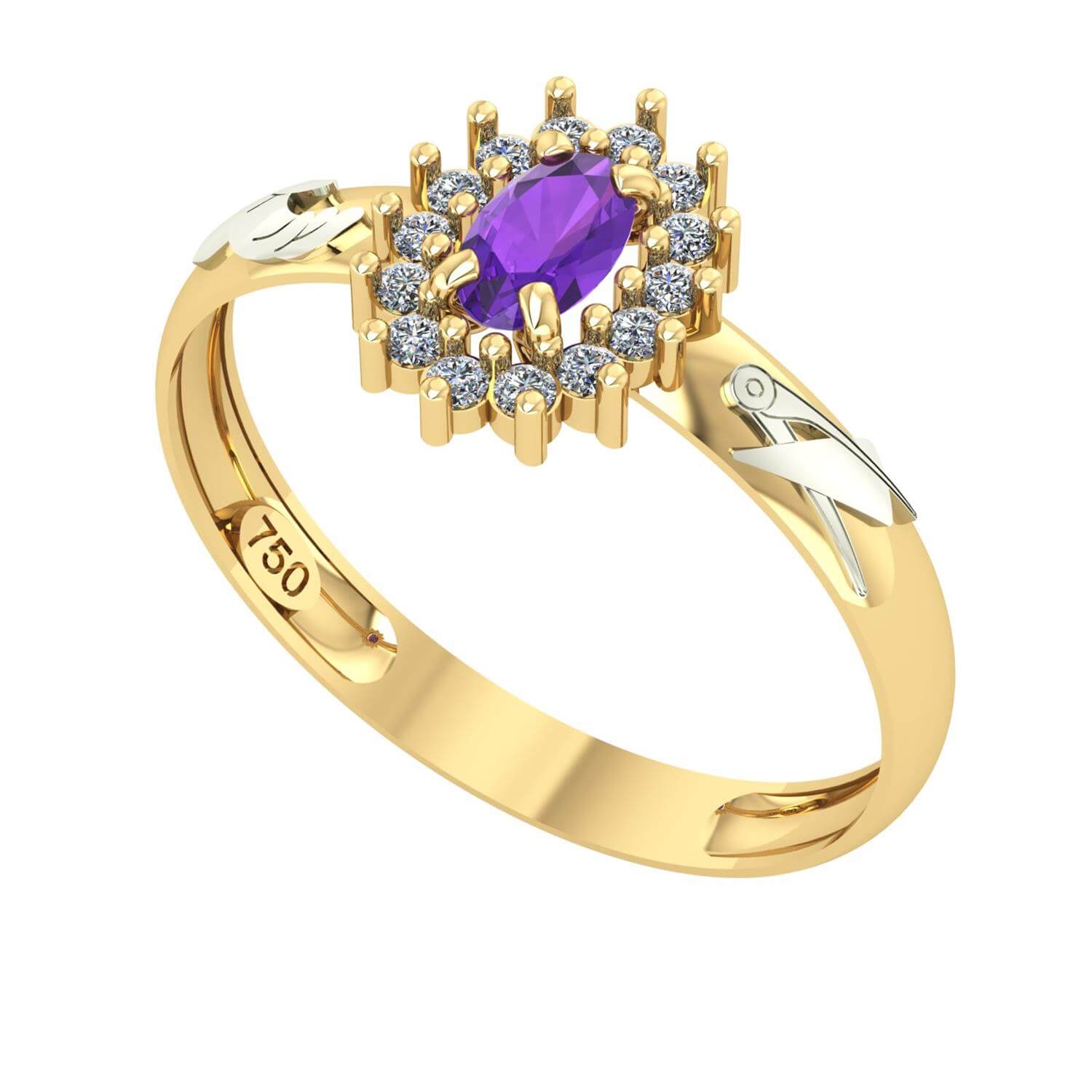 Anel de Formatura Oval Aro Inteiro Moda Ouro 18k