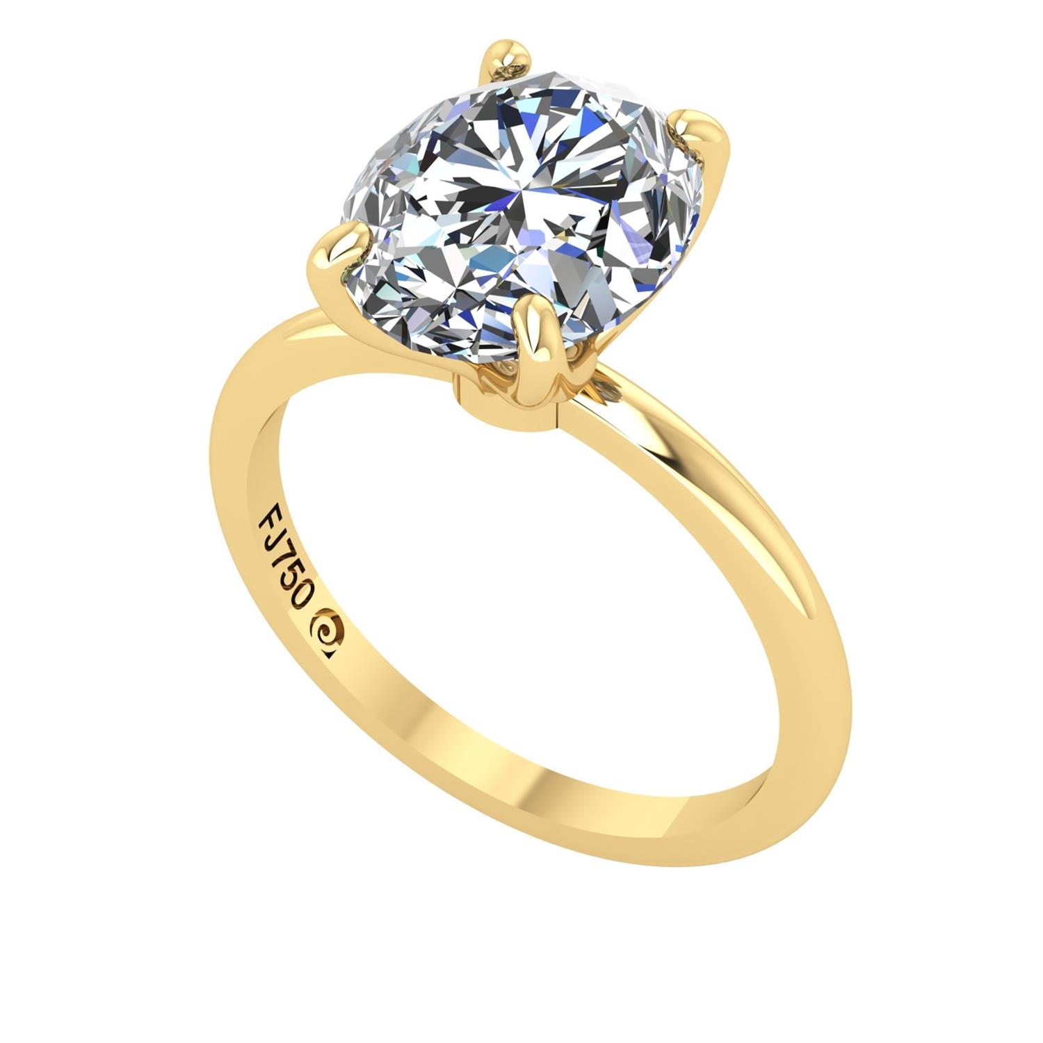 Anel Solitário Diamante Moissanite 7x10mm 2,5ct Ouro 18k