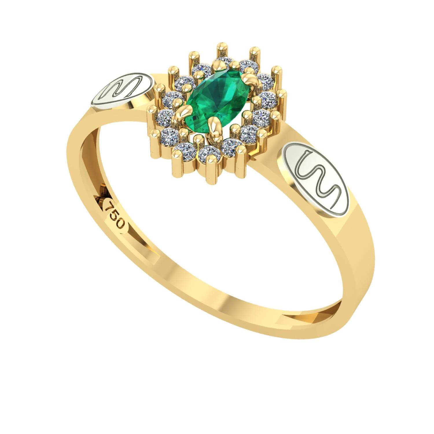 Anel Formatura Medicina Oval Aro Reto Ouro 18K