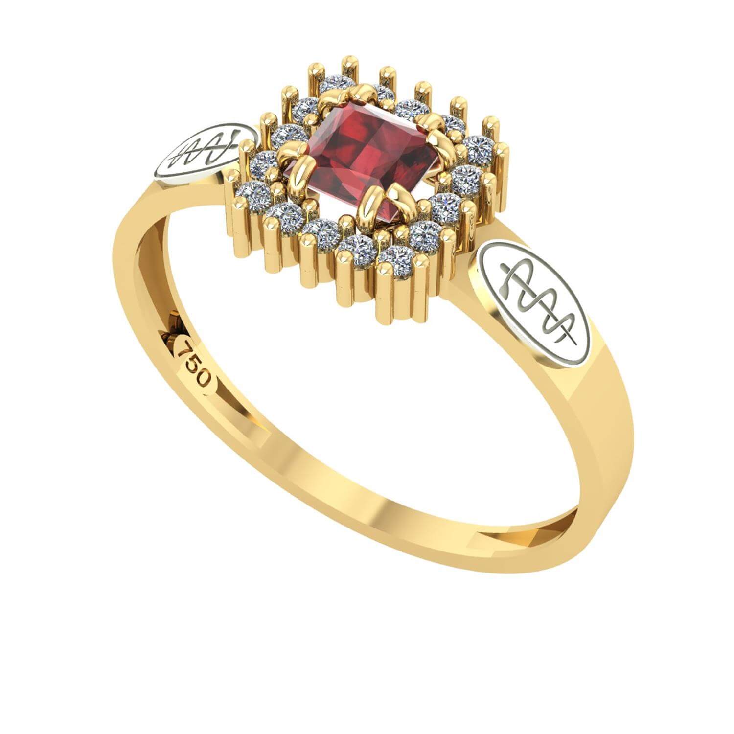 Anel Formatura Odontologia Quadrado Aro Reto Ouro 18K