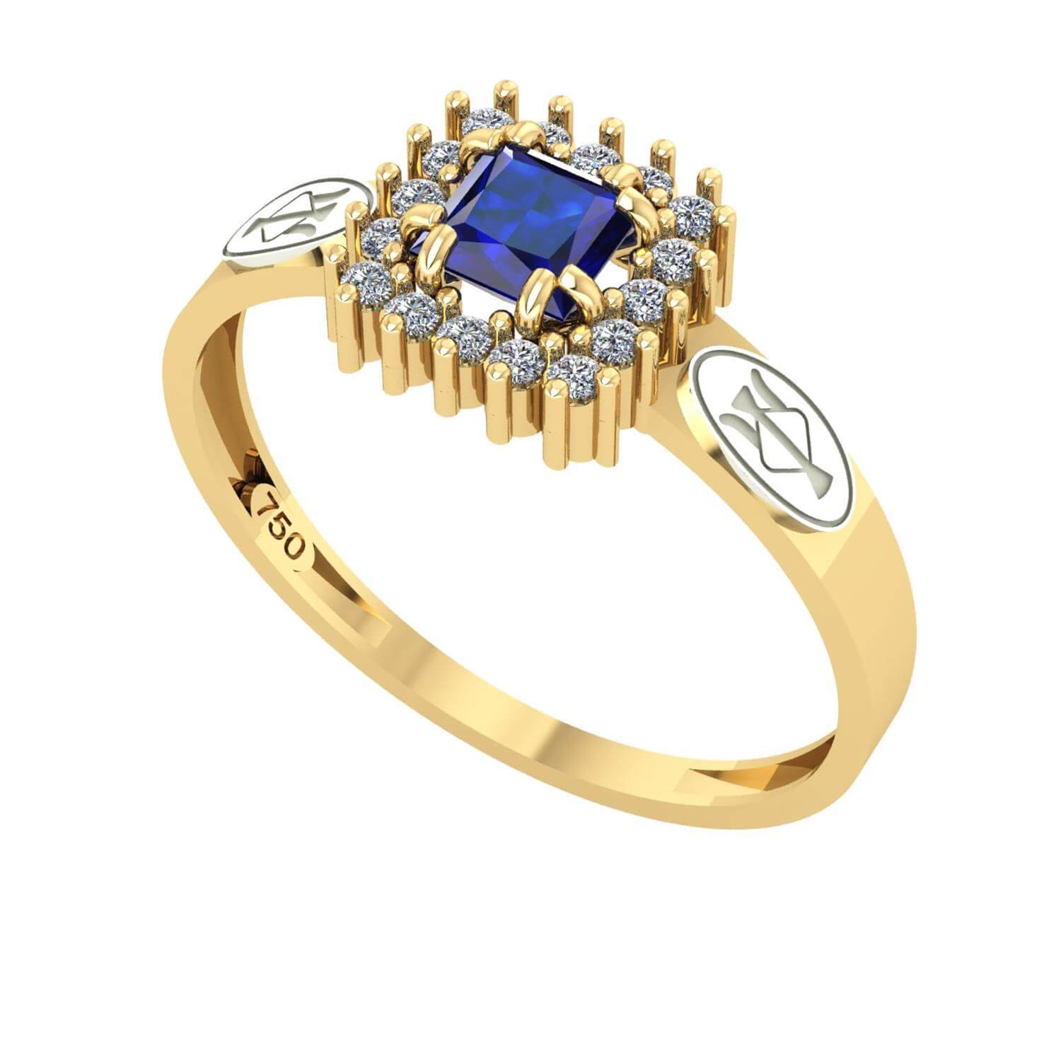 Anel Formatura Recursos Humanos Quadrado Aro Reto Ouro 18K