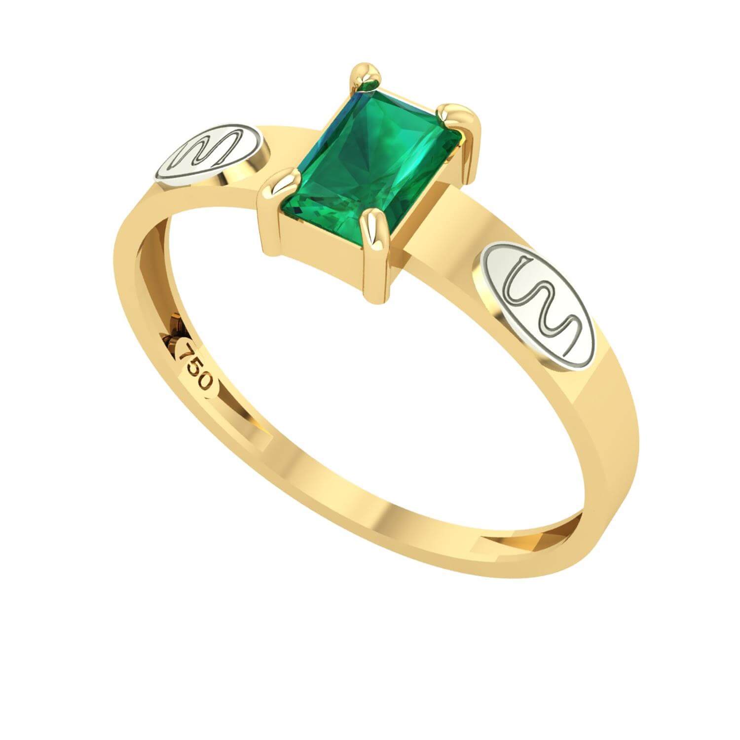 Anel Formatura Medicina Retangular Aro Reto Ouro 18K