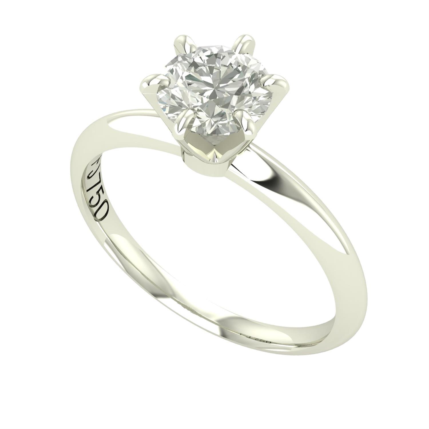 Anel Solitário 6.5mm Diamante Moissanita Em Ouro 18K