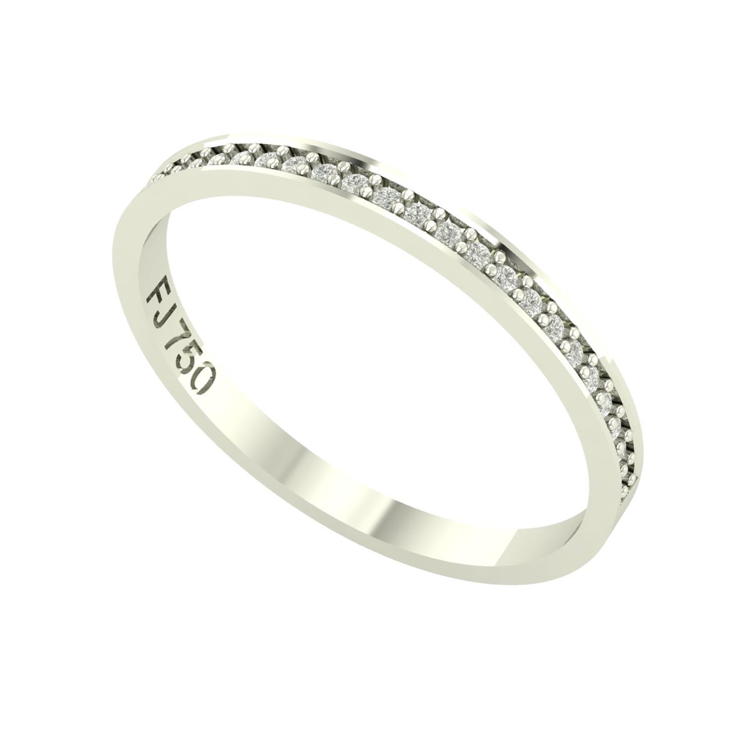 Anel Aparador em Fileira 1mm Diamante Moissanita Ouro 18K