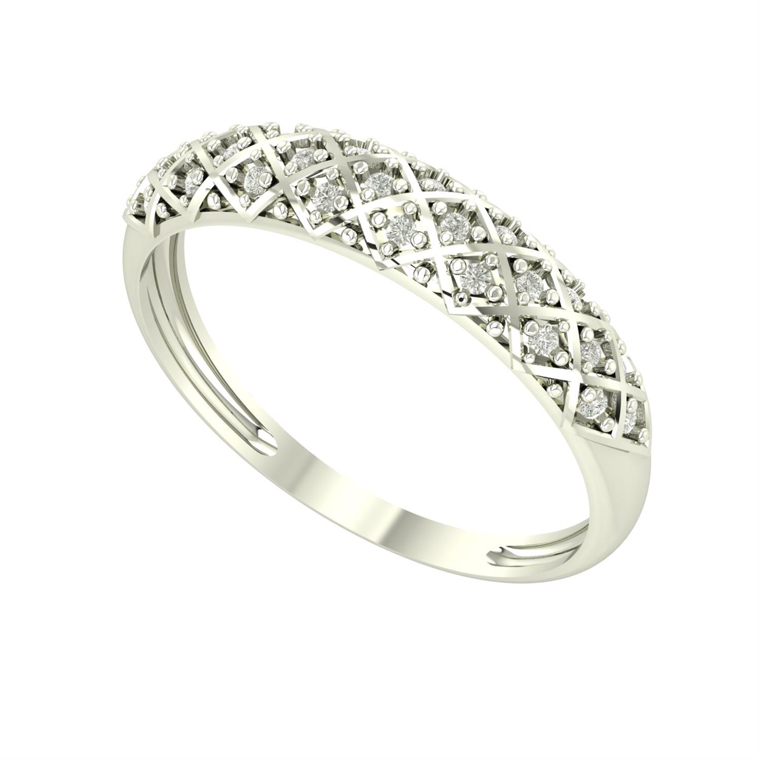 Anel Aparador Cruzado Fileiras com Diamantes Moissanita Ouro 18K