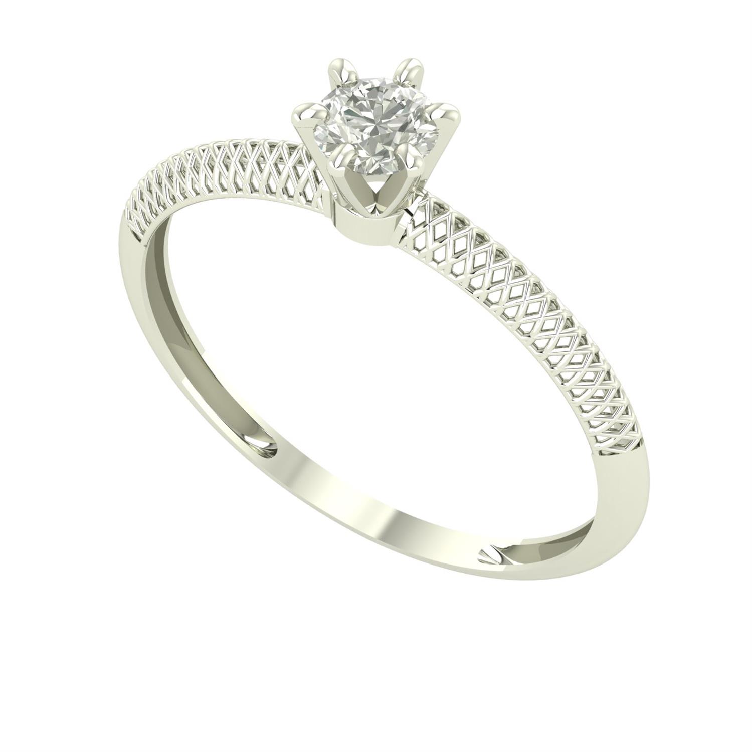 Anel Solitário Vazado 4mm Diamante Moissanita Ouro 18K