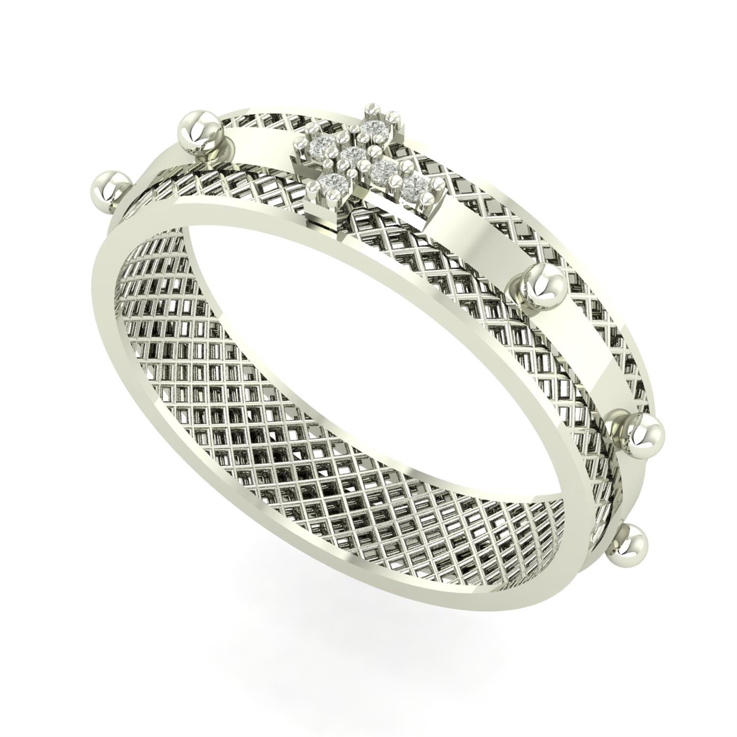 Anel Terço com Moissanita Ouro 18K 