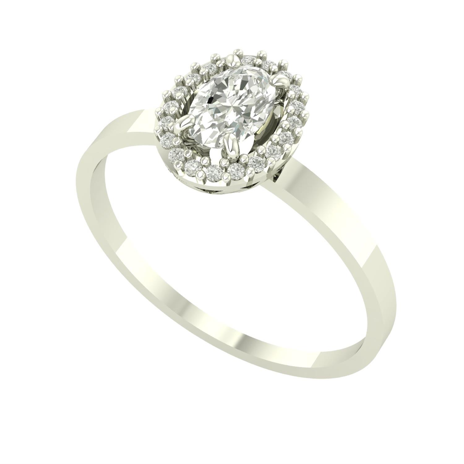Anel Oval com Fileira Diamantes Moissanita Ouro 18k