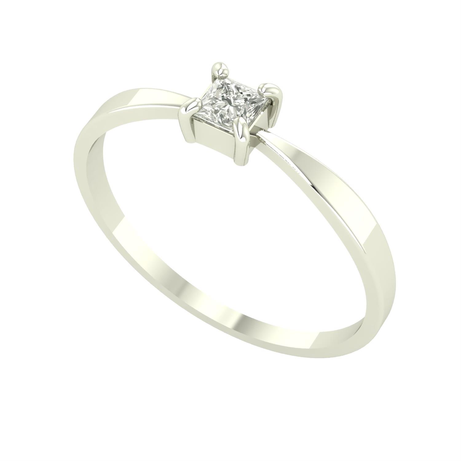 Anel Solitário Quadrado 3x3 Diamante Moissanita Ouro 18K