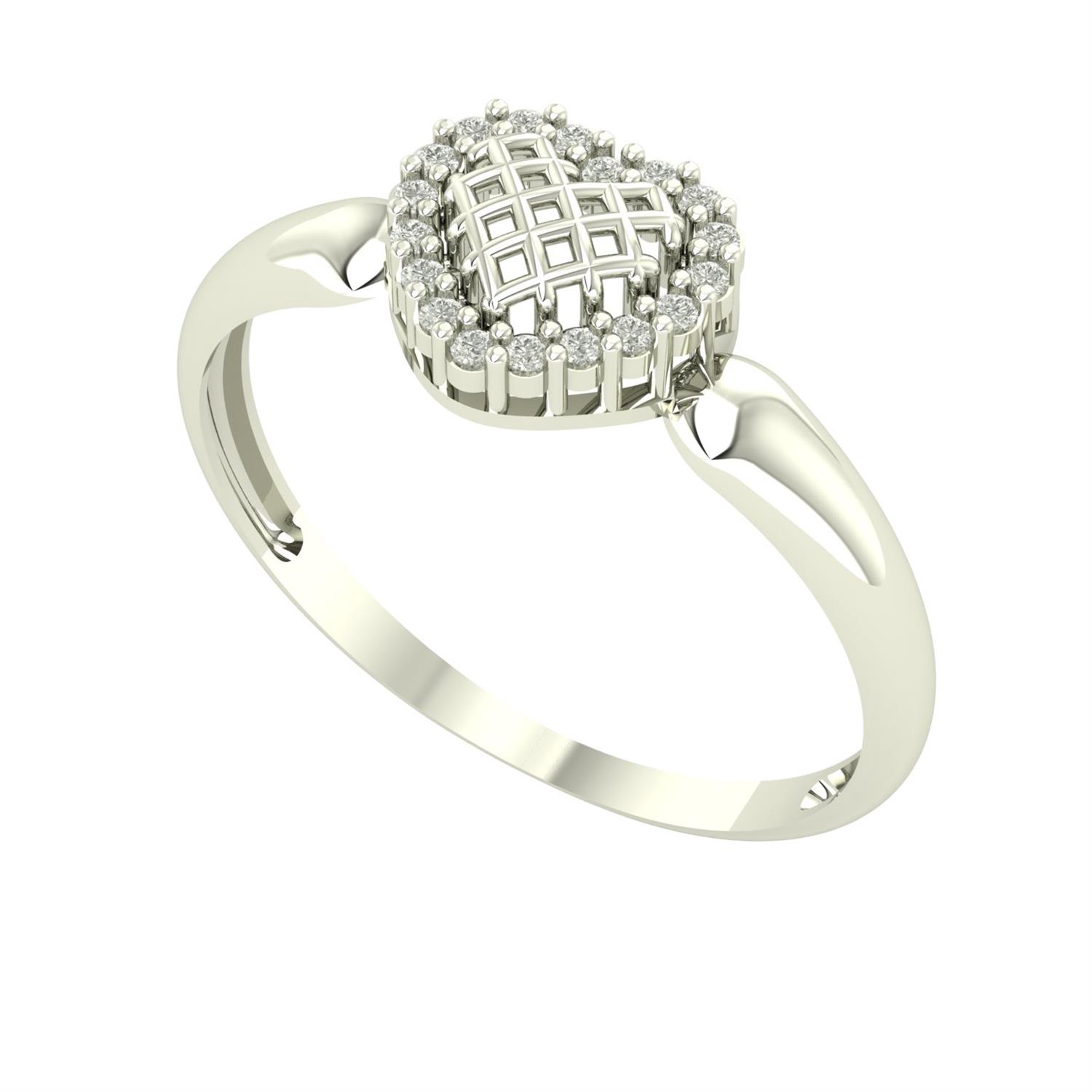 Anel Coração Vazado Com Diamantes Moissanitas Ouro 18k