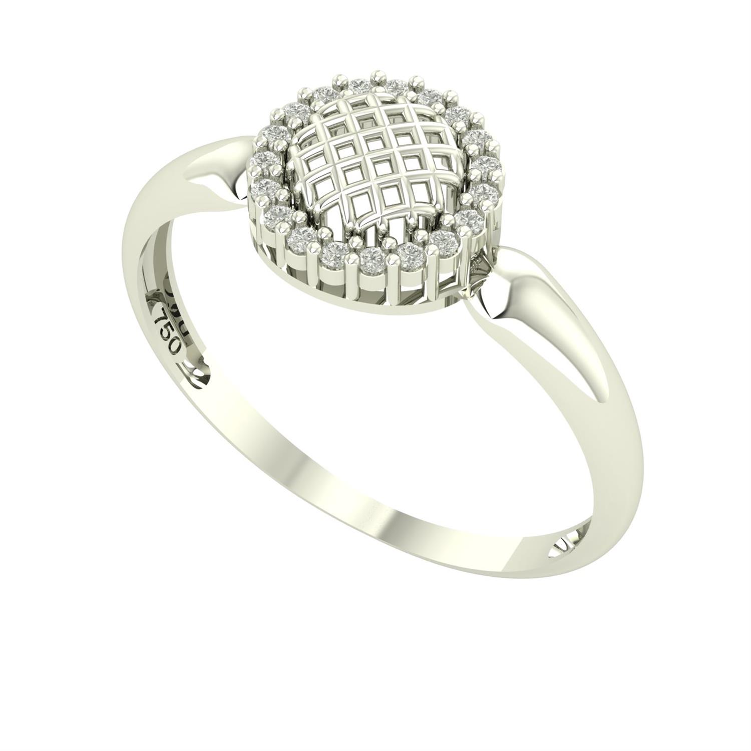 Anel Redondo Vazado Com Diamantes Moissanitas Ouro 18k