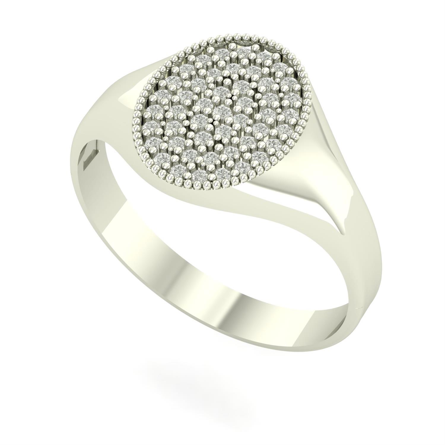 Anel Oval Pavê com Moissanita Ouro 18K