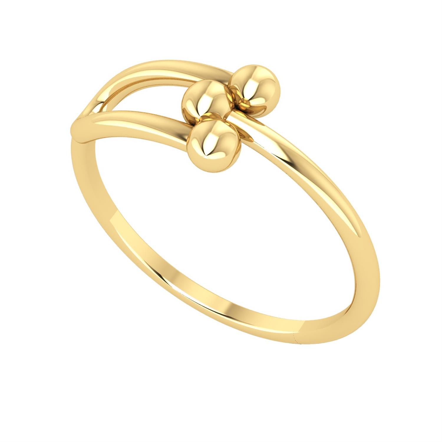 Anel Três Bolas 3mm Ouro 18k