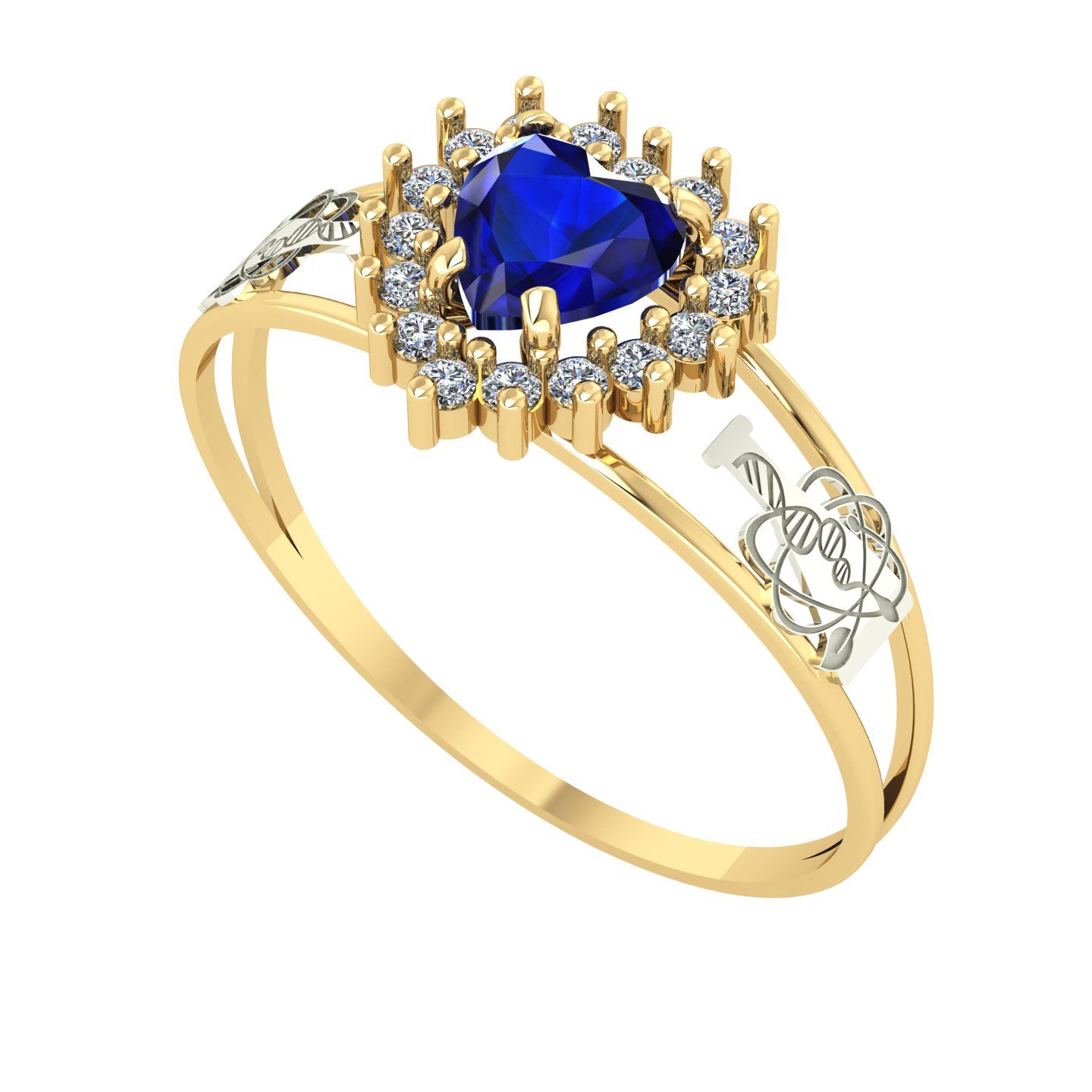 Anel Formatura Coração Grande Ciências da Natureza Ouro 18k