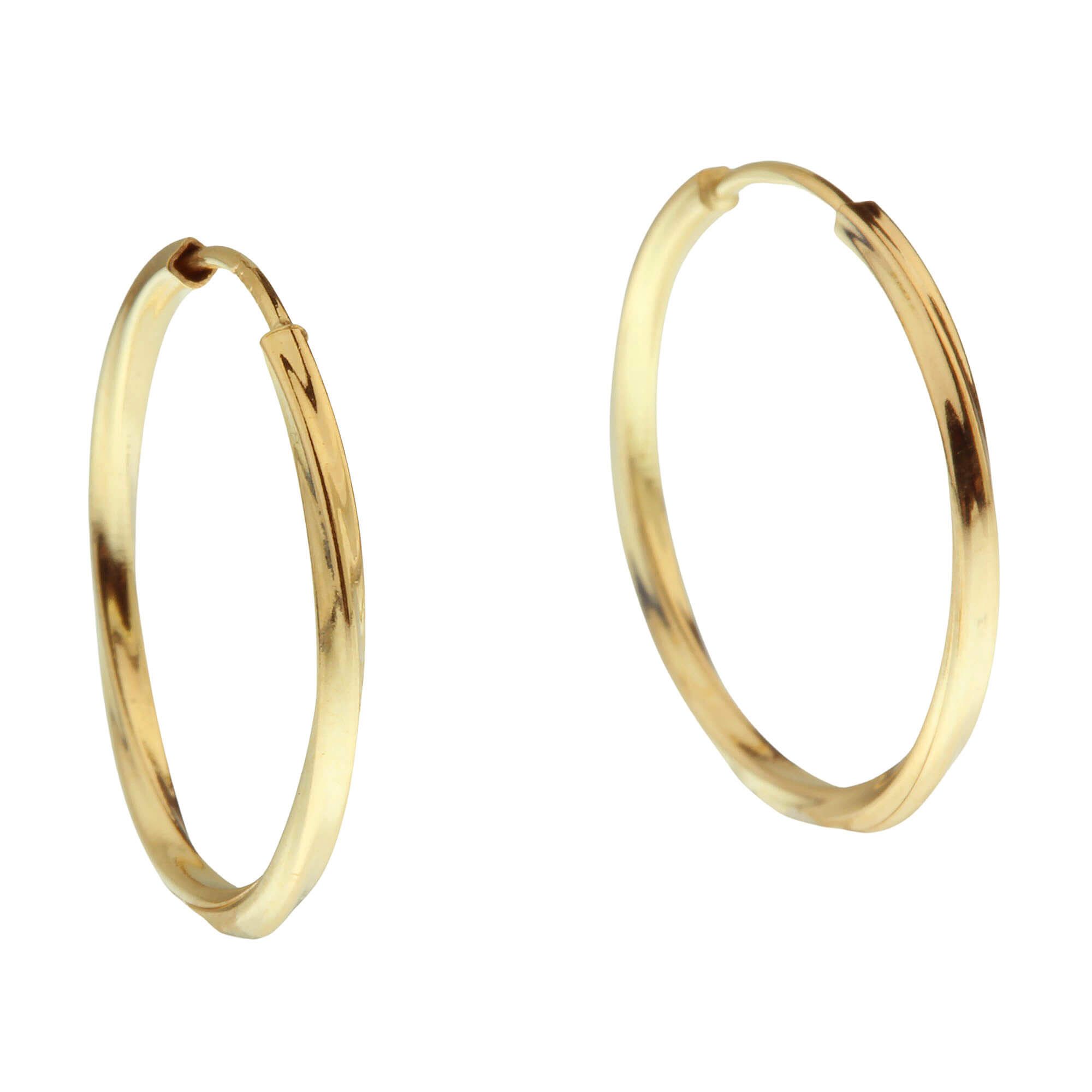 Brinco Argola Redonda Torcida 1.5cm Ouro 18k