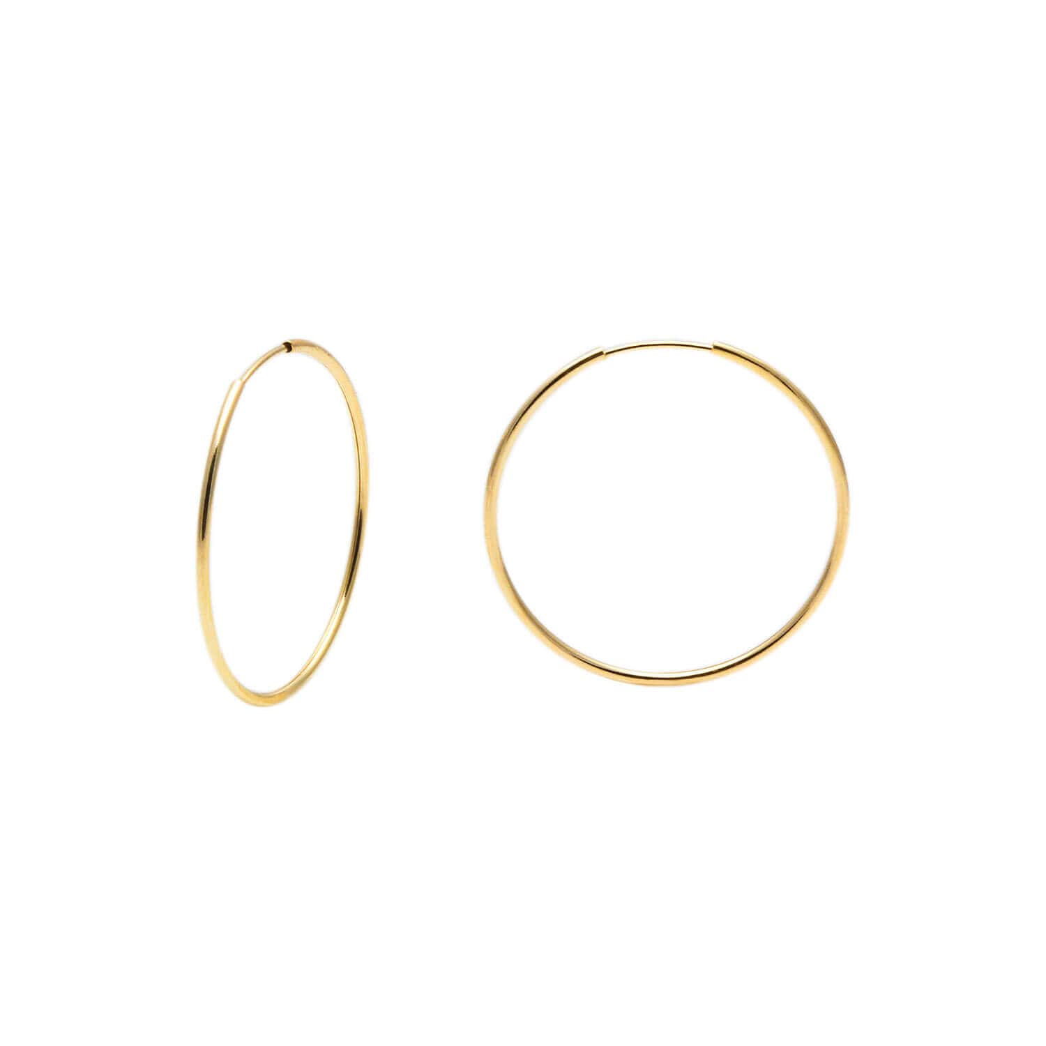 Brinco Argola Redondo 3,5cm Ouro 18k