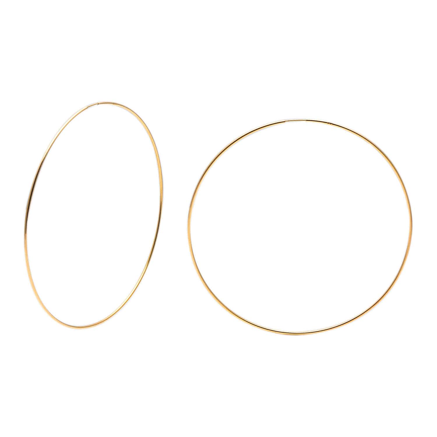 Brinco Argola Redonda 6,5cm Fina Ouro 18k